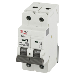 Автоматический выключатель ЭРА PRO VA63-2P03C6 ВА47-63 2P 3А кривая C 6кА