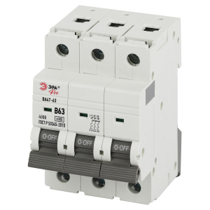 Автоматический выключатель ЭРА PRO VA63-3P63B6 ВА47-63 3P 63А кривая B 6кА