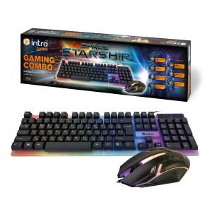 Клавиатура и мышь комплект Intro KG890 проводной игровой цвет черный