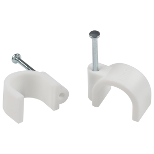 Скоба пластиковая ЭРА NO-224-572 крепежная круглая 10 мм белая (50 шт/уп)