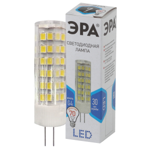 Лампа светодиодная ЭРА STD LED JC-7W-220V-CER-840-G4 G4 7Вт керамика капсула нейтральный белый свет