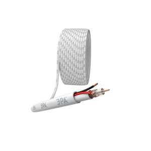 Кабель для аналогового видеонаблюдения ЭРА КВК-В-2 +2x0,5 мм2 бухта 200 метров, белый