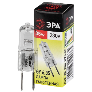 Лампа галогенная ЭРА GY6.35-JCD-35W-230V GY6.35 35Вт капсула теплый белый свет