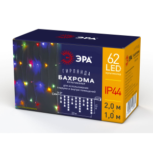 ENOB-2M ЭРА Гирлянда LED Бахрома 2м*1м мультиколор, 24V, IP44 (80/960)