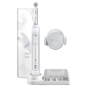Электрическая зубная щетка ORAL-B Genius D701.515.6XC Sensi Lotus white чехол Стрекоза