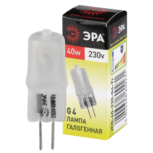 Лампа галогенная ЭРА G4-JCD-40W-230V-FR G4 40Вт капсула матовая теплый белый свет