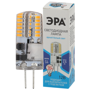 Лампа светодиодная ЭРА STD LED-JC-2,5W-12V-SLC-840-G4 G4 2,5Вт силикон капсула нейтральный белый свет
