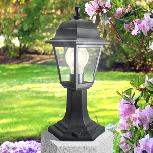 Садово-парковый светильник ЭРА НТУ 04-60-001 Оскар черный 4 гранный напольный IP44 Е27 max60Вт