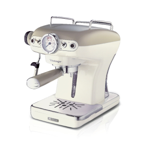 Кофеварка Ariete 1389/13 Vintage рожковая, ретро дизайн, бежевый цвет, мощность 850 Вт, 15 бар