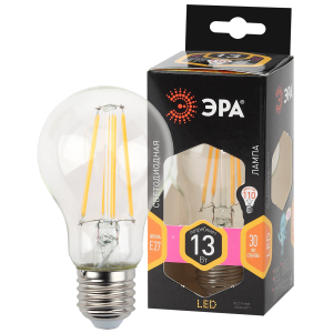 Лампа светодиодная ЭРА F-LED A60-13W-827-E27 Е27 / Е27 13Вт филамент груша теплый белый свет