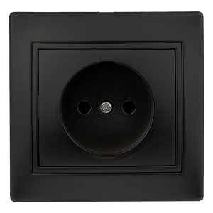 1-201-05 Intro Розетка 2P, 16А-250В, IP20, СУ, Plano, антрацит (10/200/2400)