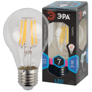 Лампа светодиодная ЭРА F-LED A60-7W-840-E27 Е27 / Е27 7 Вт филамент груша нейтральный белый свет