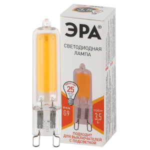 Лампа светодиодная ЭРА STD LED JCD-3,5W-GL-827-G9 G9 3,5Вт капсула теплый белый свет