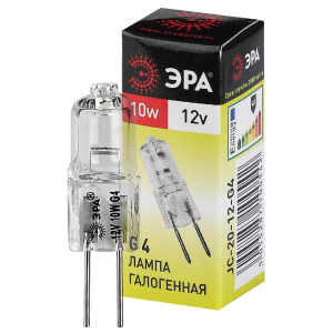 Лампа галогенная ЭРА G4-JC-10W-12V G4 10Вт капсула теплый белый свет