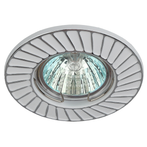 ST6 CH/WH Светильник ЭРА штампованный MR16,12V/220V, 50W белый/хром (100/2800)