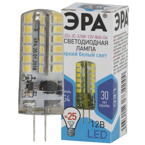 Лампа светодиодная ЭРА STD LED JC-3,5W-12V-840-G4 G4 3,5Вт капсула нейтральный белый свет