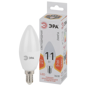 Лампа светодиодная ЭРА STD LED B35-11W-827-E14 E14 / Е14 11Вт свеча теплый белый свет