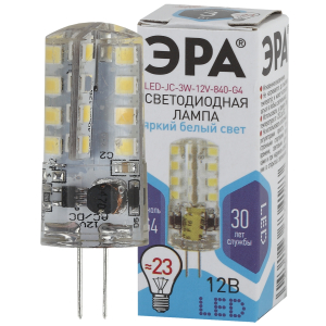 Лампа светодиодная ЭРА STD LED JC-3W-12V-840-G4 G4 3Вт капсула нейтральный белый свет