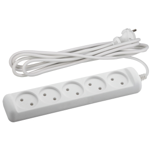 Удлинитель электрический ЭРА  U-5-5m-2x1 без заземления 5 розеток 5м ПВС 2x1мм2 10А