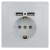 1-410-01 Intro Розетка+USB, IP20, СУ, Plano, белый (10/100/2000)