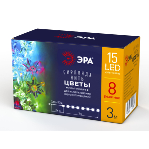 ENIN-3Z ЭРА Гирлянда LED Нить Цветы 3 м мультиколор, 220V, IP20 (36/864)