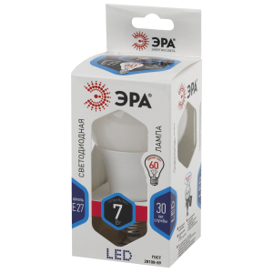 Лампа светодиодная ЭРА STD LED A60-7W-840-E27 E27 / Е27 7Вт груша нейтральный белый свет