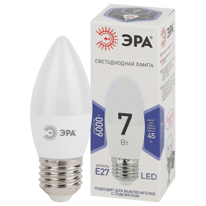 Лампа светодиодная ЭРА STD LED B35-7W-860-E27 E27 / Е27 7Вт свеча холодный дневной свет