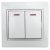 1Э-105-01 Intro Выключатель двойной с подсветкой, 10А-250В, СУ, б.л., Plano, белый (10/200/2400)