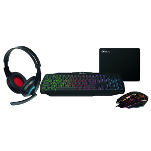 Клавиатура и мышь комплект Intro GXZ900 игровой 1200-3600dpi + коврик + гарнитура черный