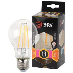Лампа светодиодная ЭРА F-LED A60-11W-827-E27 Е27 / Е27 11Вт филамент груша теплый белый свет