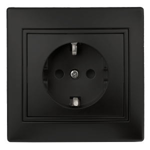 1-202-05 Intro Розетка 2P+E Schuko, 16А-250В, IP20, СУ, Plano, антрацит (10/200/2000)