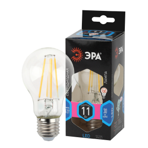 Лампа светодиодная ЭРА F-LED A60-11W-840-E27 Е27 / Е27 11Вт филамент груша нейтральный белый свет
