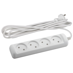 Удлинитель электрический ЭРА  U-4-5m-2x1 без заземления 4 розетки 5м ПВС 2x1мм2 10А