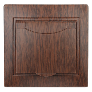 1-203-10 Intro Розетка 2P+E Schuko с крышкой, 16А-250В, IP20, СУ, Plano, венге (10/100/1500)