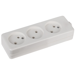 Колодка ЭРА K-3 3 розетки без зазeмления белая
