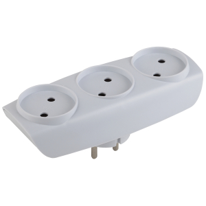Разветвитель электрический ЭРА SP-3-W на 3 розетки без заземления 16А белый