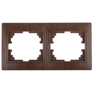 Рамка для розеток и выключателей Intro Plano 1-502-10 на 2 поста горизонтальная, СУ, венге