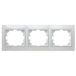 Рамка для розеток и выключателей Intro Plano 1-503-01 на 3 поста горизонтальная, СУ, белый