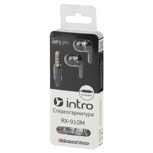333462 Intro RX-910M вкладыши-гарнитура черные (80/400/4800)