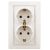 1-205-02 Intro Розетка 2X2P+E Schuko, 16А-250В, IP20, СУ, Plano, сл.кость (10/100/1200)