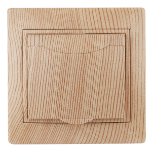 1-203-11 Intro Розетка 2P+E Schuko с крышкой, 16А-250В, IP20, СУ, Plano, сосна (10/100/2500)