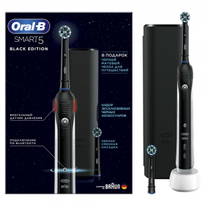Электрическая зубная щетка ORAL-B Smart 5 D601.523.5X Black CrossAction
