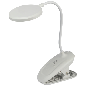 Настольный светильник ЭРА NLED-513-6W-W светодиодный аккумуляторный на прищепке белый