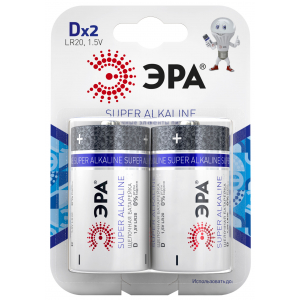 Батарейки ЭРА LR20-2BL SUPER Alkaline (12/96/3168)