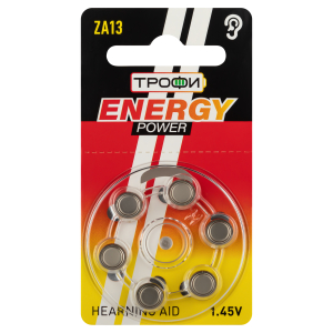 Батарейки Трофи ZA13-6BL ENERGY POWER Hearing Aid (60/2160/168480)
