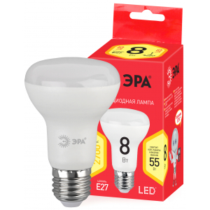 Лампочка светодиодная ЭРА RED LINE ECO LED R63-8W-827-E27 Е27 / E27 8Вт рефлектор теплый белый свет