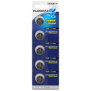 Батарейки Pleomax CR1620-5BL Lithium (100/2000/48000)