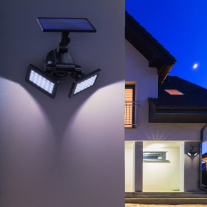 ERAFS020-41 ЭРА Фасадный светильник с двумя световыми панелями на солнечной батарее,2х24LED,180lm (6/12/180)