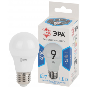 Лампочка светодиодная ЭРА STD LED A60-9W-840-E27 E27 / Е27 9Вт груша нейтральный белый свет