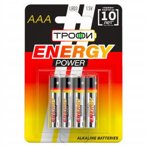 Батарейки Трофи LR03 4BL ENERGY POWER Alkaline (40/960/30720)